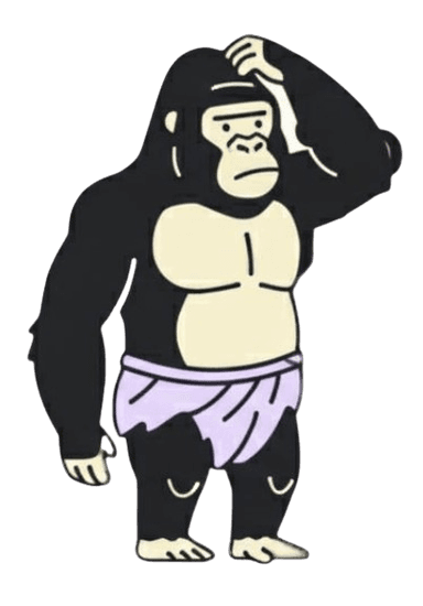 Gorilla scratching head