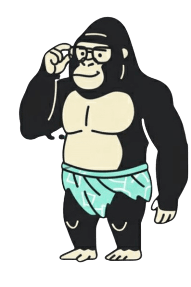Gorilla wearing glasses